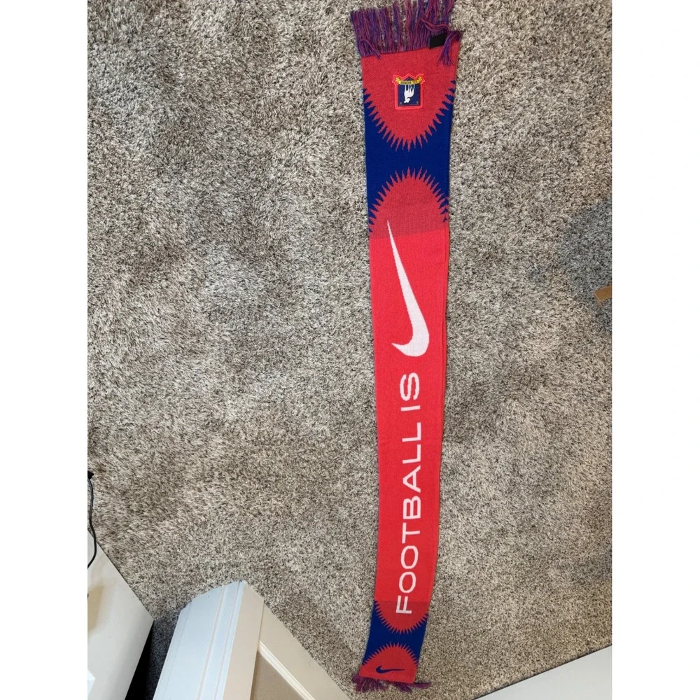 Nike AFC Richmond Scarf Ted Lasso Football Is Life Red Blue Soccer Fringed Scarf